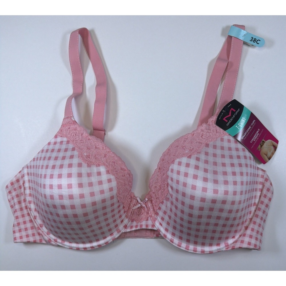 Maidenform Womens T Shirt Bra Soft Full Coverage Underwire 09404 Light Pink 38C
